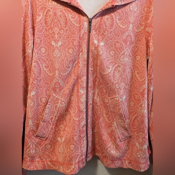 Liz Claiborne Peachy Pink Paisley Hoodie Girly - Picture 5 of 10